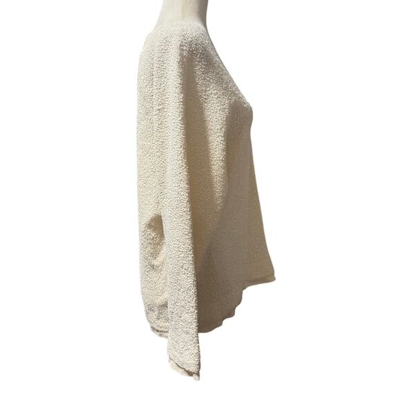 The Row Ivory Bouclé V-Neck Silk-Lined Top | Size Small Quiet Luxury Minimalist - Picture 4 of 8